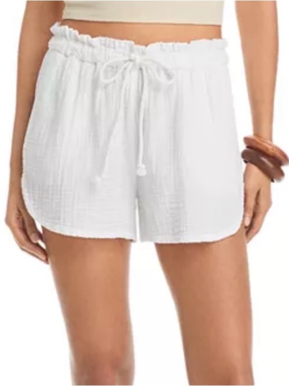 XiRENA Starla Shorts White 100% Cotton Gauze Size Large